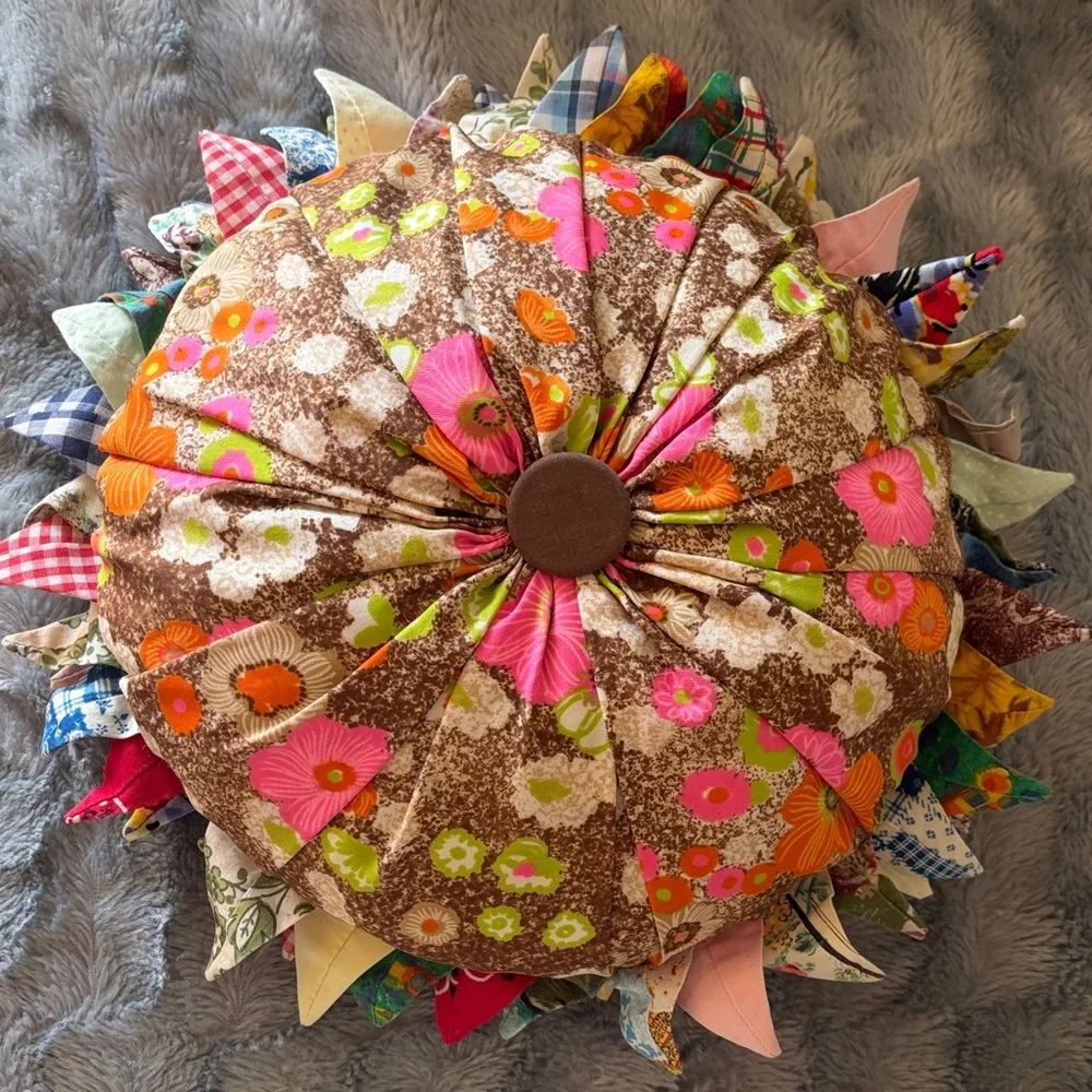 Colorful Patchwork Holiday Pillow